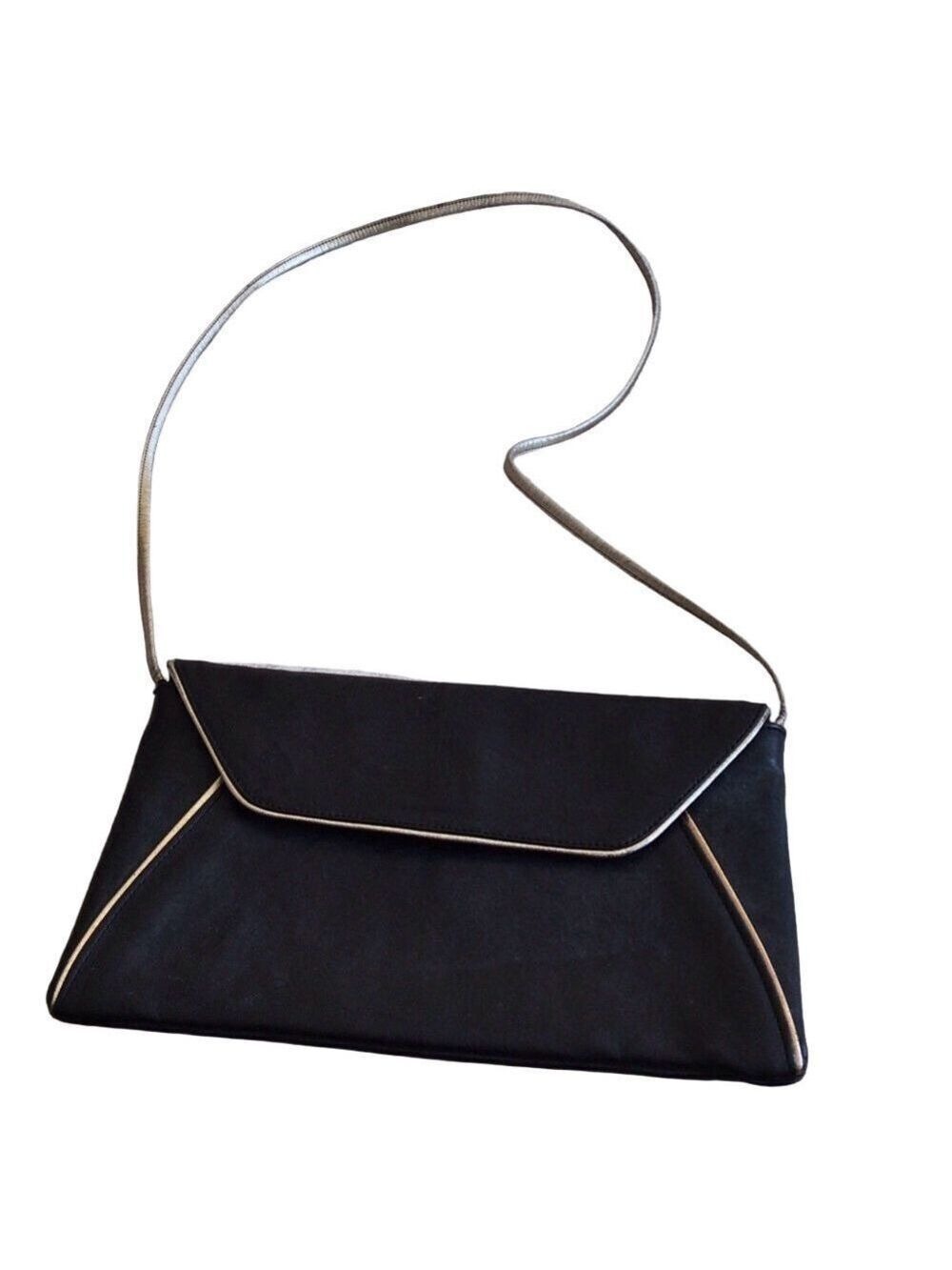 SMCO Vintage Black Envelope Clutch Bag